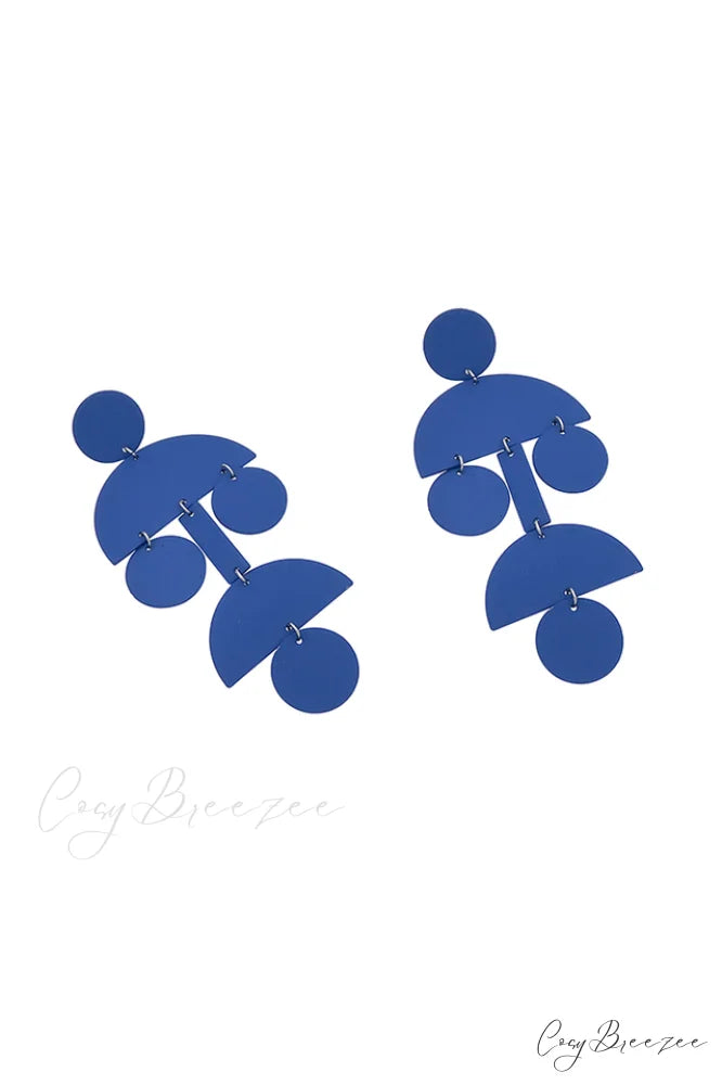 Acrylic Geometric Stylish Long Earrings Blue
