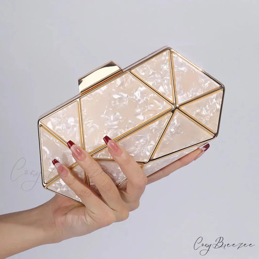 Acrylic Metal Diamond Evening Clutch Crossbody Bag clutchbag-250126