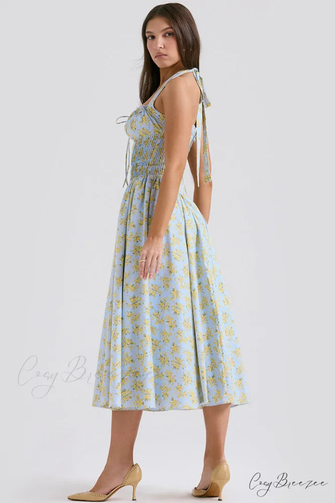 Adabella Cotton Stylish Halter Midi Sundress