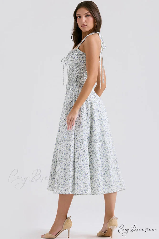 Adabella Cotton Stylish Halter Midi Sundress