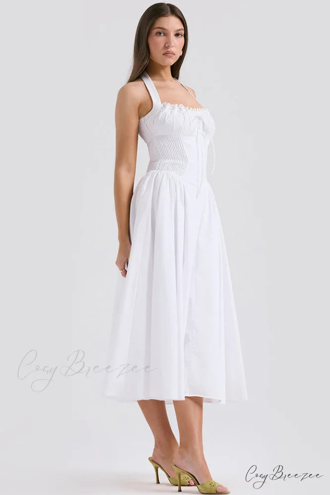 Adabella Cotton Stylish Halter Midi Sundress