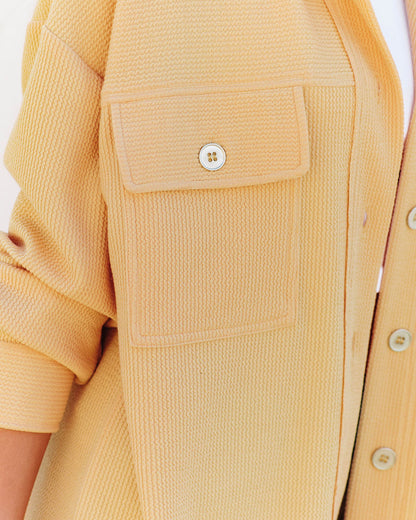 Addyson Yellow Button Down Knit Shacket