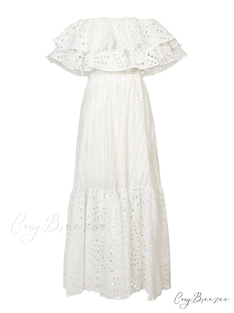 ADEEN Elegant MAXI DRESS White / S