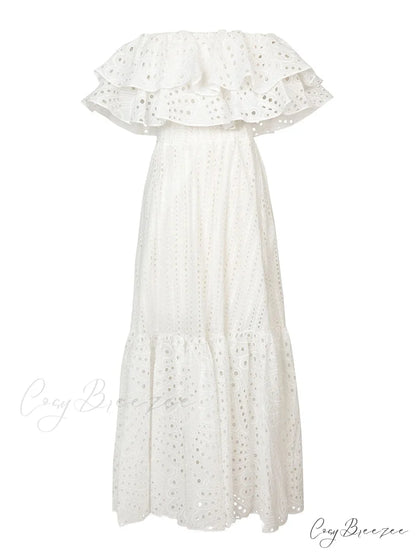 ADEEN Elegant MAXI DRESS White / S