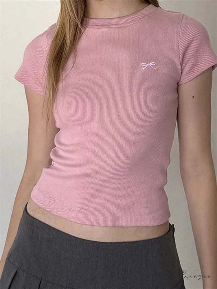 ADELAIDE Elegant T-SHIRT Light pink / S