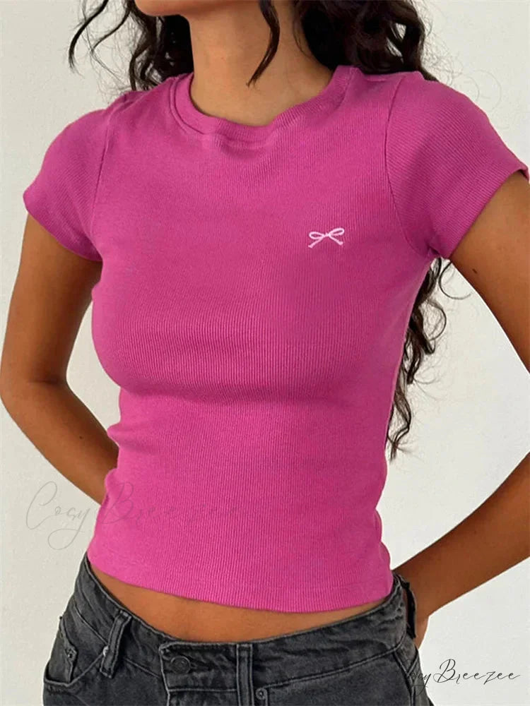 ADELAIDE Elegant T-SHIRT Pink / S