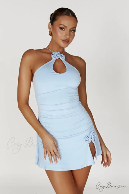 Adeline Rose Stylish Halter Mini Dress