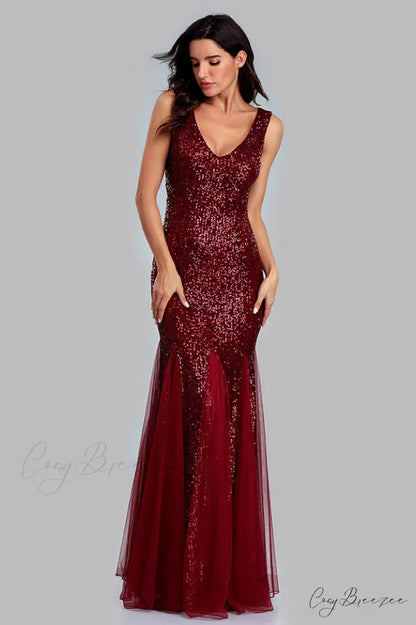 Adeline Sparkly Stylish Sequin Fishtail Gown