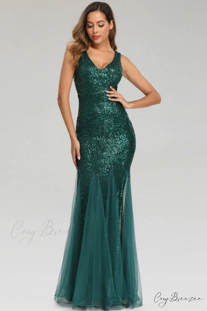 Adeline Sparkly Stylish Sequin Fishtail Gown