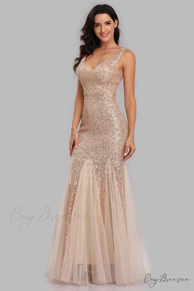 Adeline Sparkly Stylish Sequin Fishtail Gown
