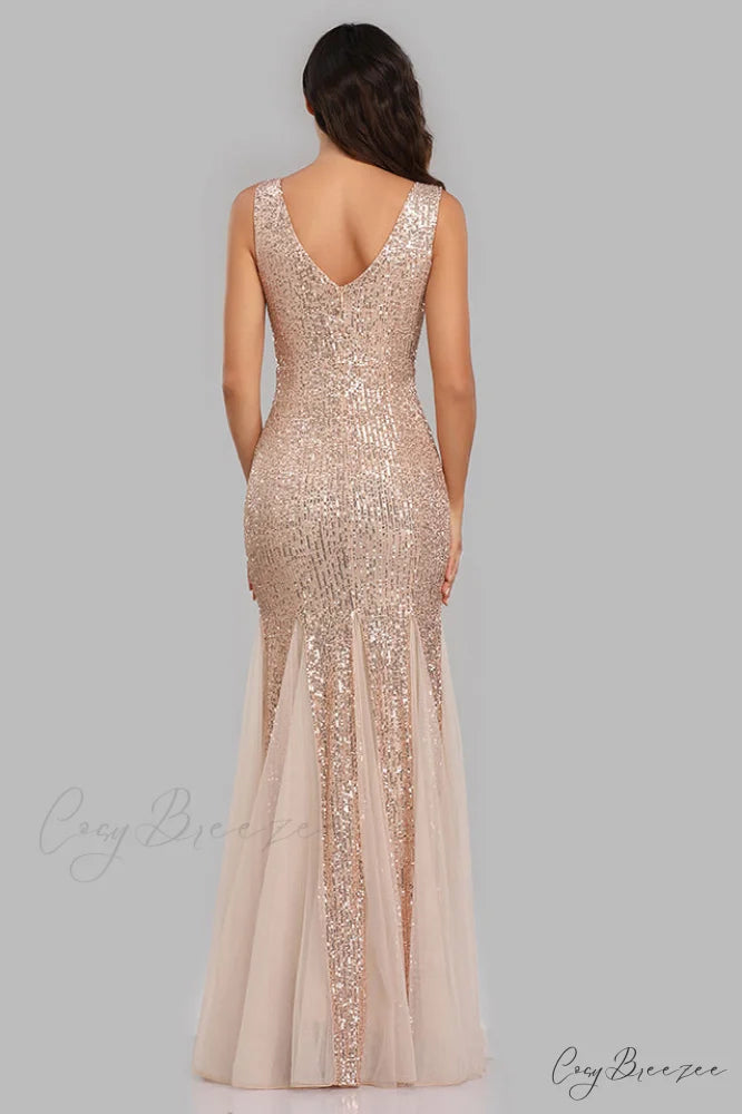 Adeline Sparkly Stylish Sequin Fishtail Gown