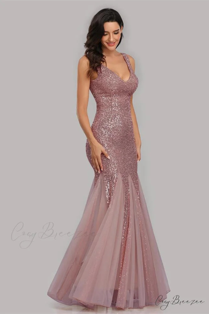 Adeline Sparkly Stylish Sequin Fishtail Gown