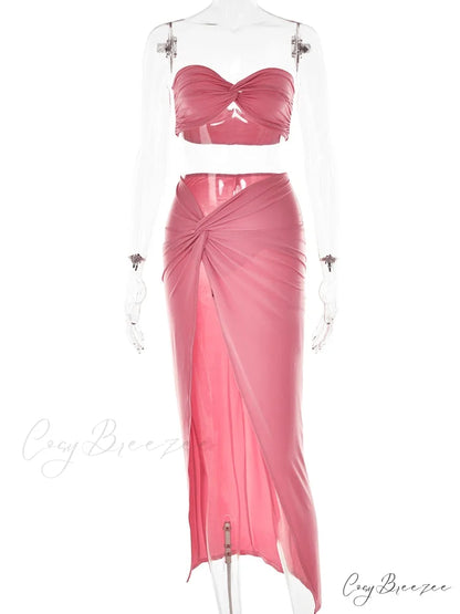 ADMIRANDA Elegant MIDI DRESS Pink / S