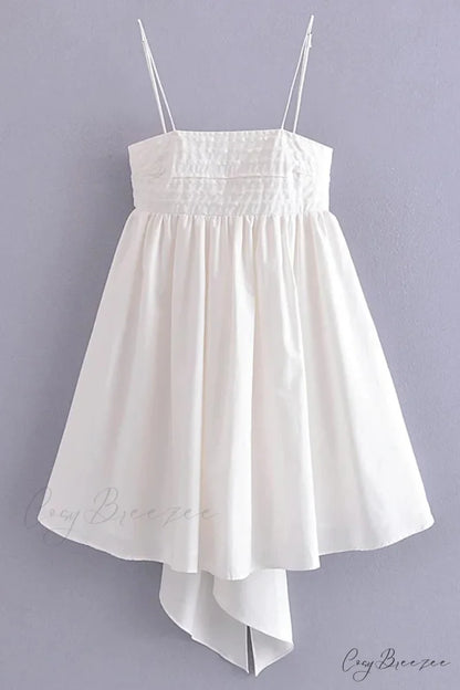 Adorable Charm Bow Trendy Back Mini Dress