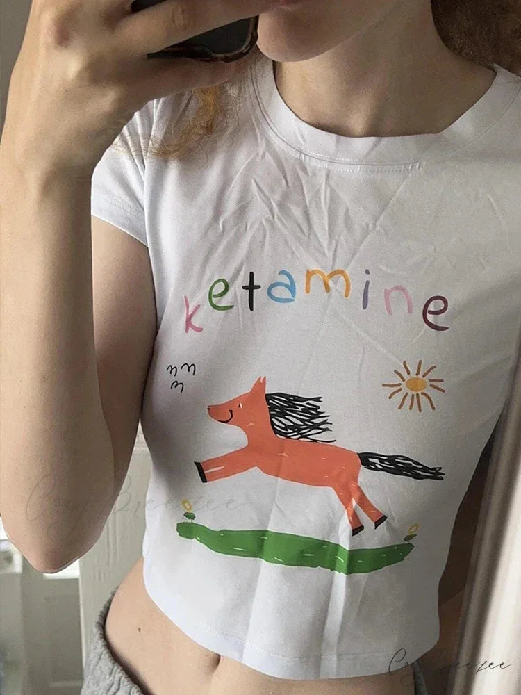 Adorable Fairy Grunge Crop Fit Tee t-shirt-250223