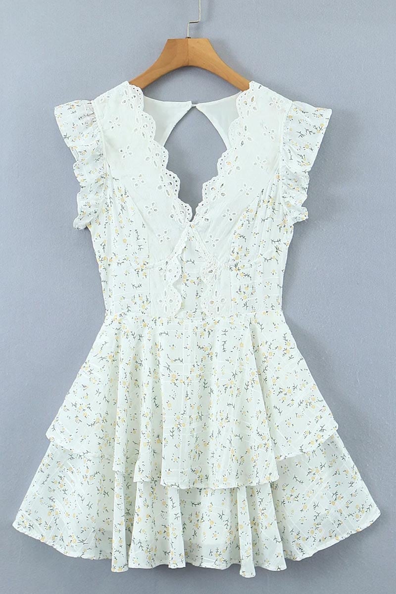 Adorable Radiance Ditsy Trendy Floral Mini Dress