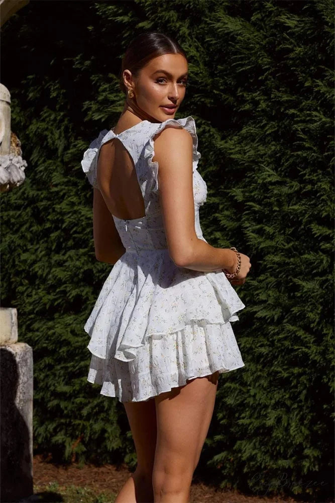 Adorable Radiance Ditsy Trendy Floral Mini Dress