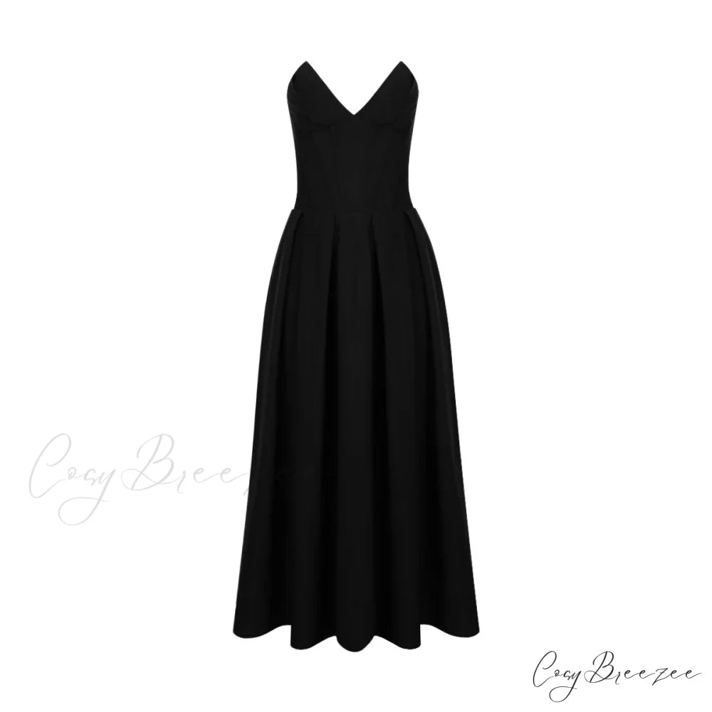 Adriana Midi A-Line Charming Strapless Corset Dress