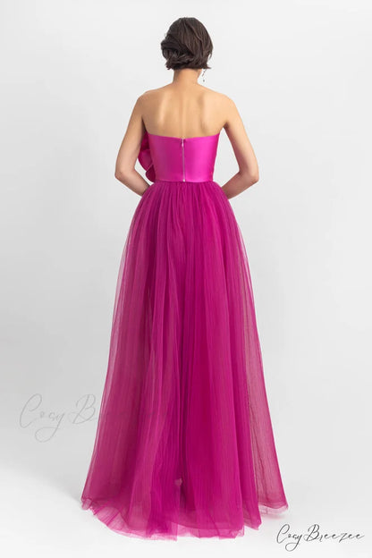 Adrianna 3D Flower Trendy Strapless Evening Dress