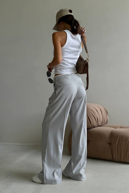 Tie Waist Two Piece Look Trousers Pants