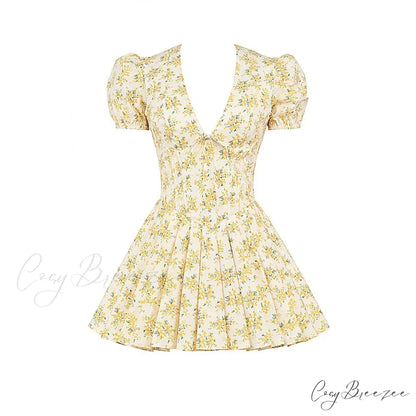 AGATHA Elegant MINI DRESS Yellow / XS
