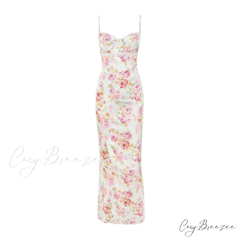 Agness Floral Stylish Maxi Bodycon Dress