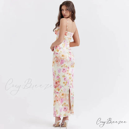 Agness Floral Stylish Maxi Bodycon Dress