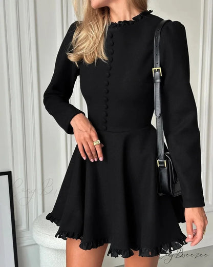 AISA Elegant MINI DRESS Black / M