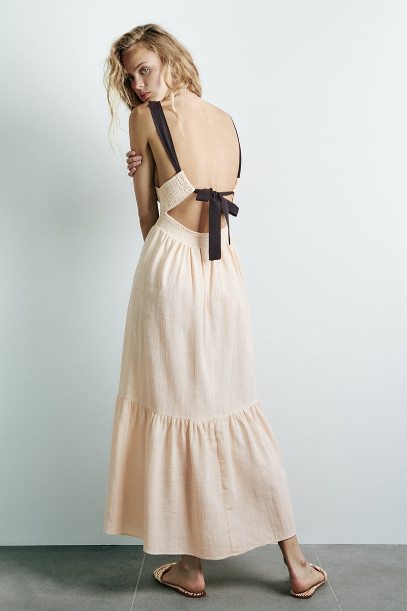 Alameda Tie-Back Graceful Maxi Dress