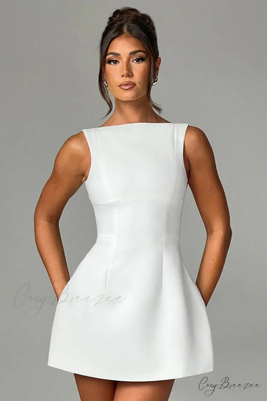 Alana Elegant Mini Dress M / Ivory