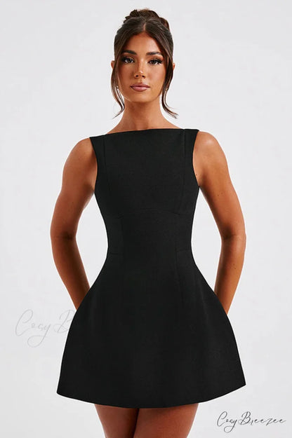Alana Elegant Mini Dress S / Black