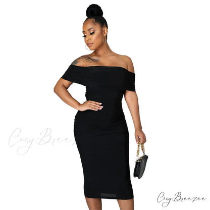 Alani Formal Off Charming The Shoulder Dress Black / S