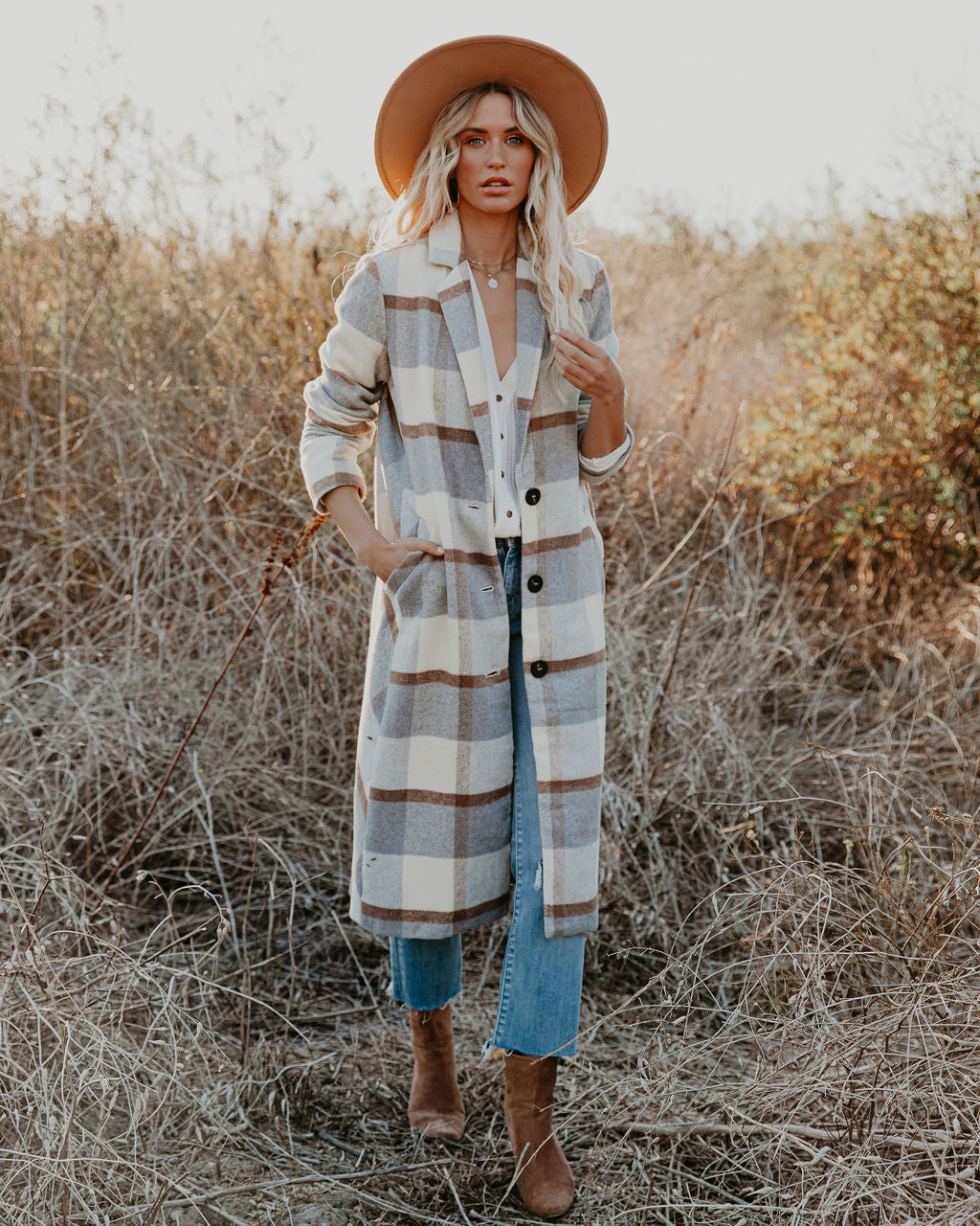 Alanis Plaid Coat with Pockets