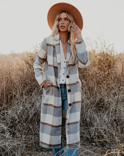 Alanis Plaid Coat with Pockets