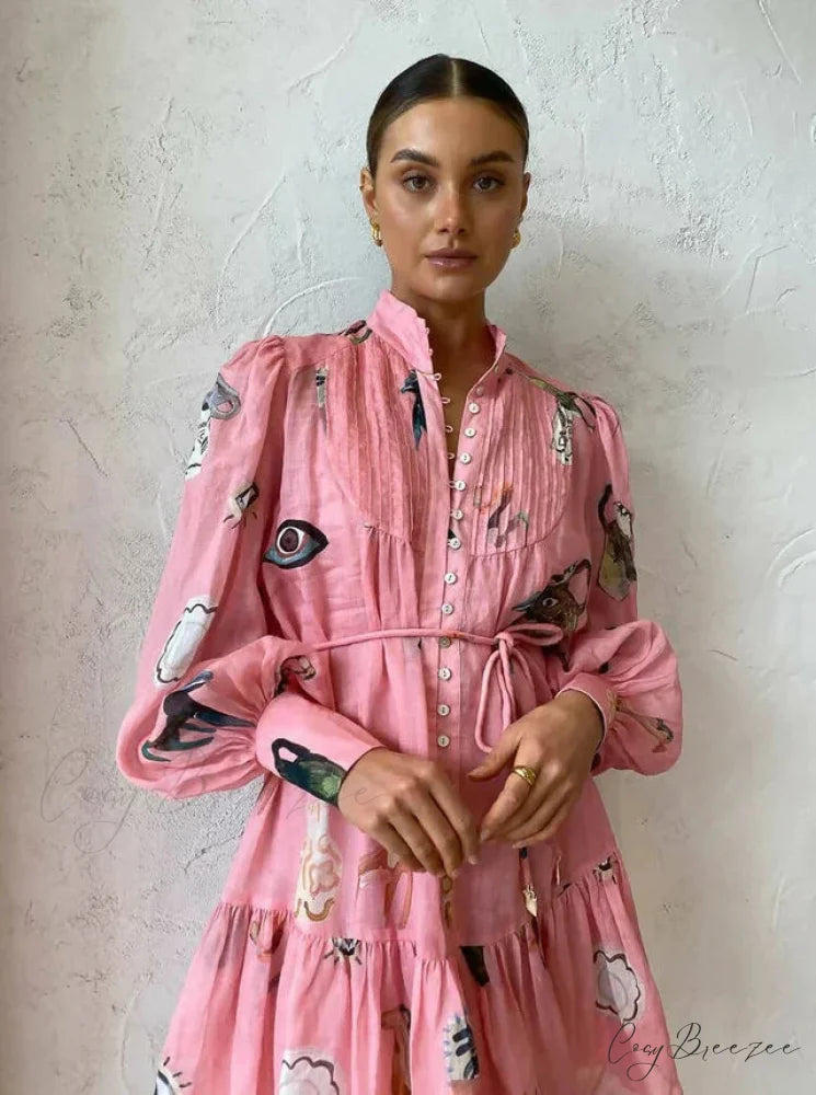 Alemais Cleo Smock Charming Mini Dress in Pink 30 Days / 2 / XS / Pink