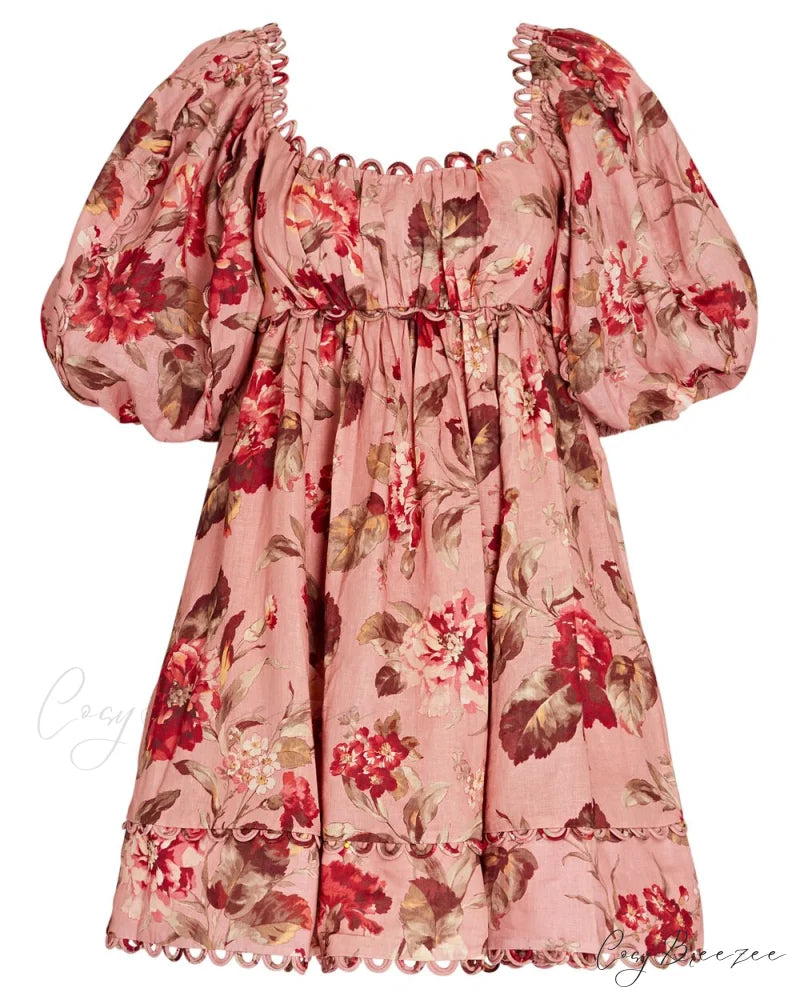 Alemais Cleo Smock Charming Mini Dress in Pink 4 Days / 2 / XS / Pink