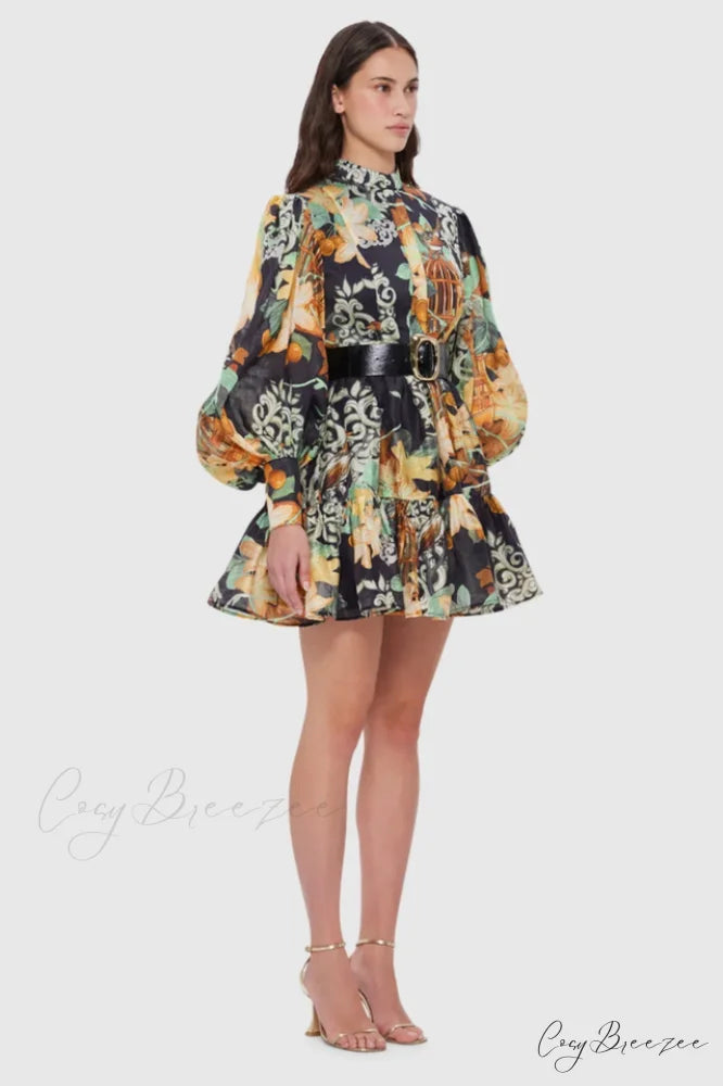 Alexandra Belted Stylish Mini Dress