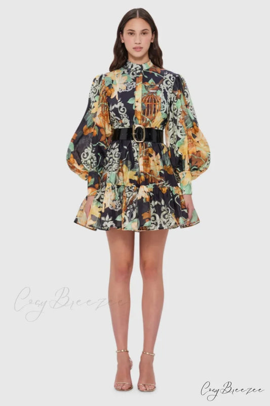 Alexandra Belted Stylish Mini Dress