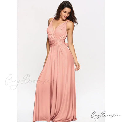 Alexandra Satin Lace Charming Back A-Line Dress Pink / S