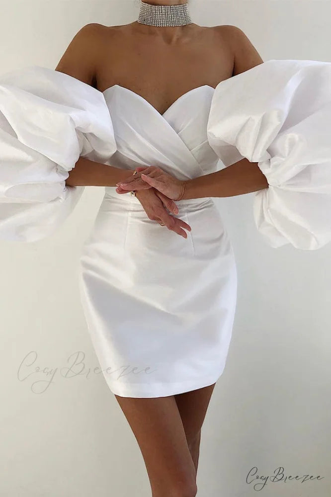 Alexandrine Puff Stylish Sleeve Mini Dress