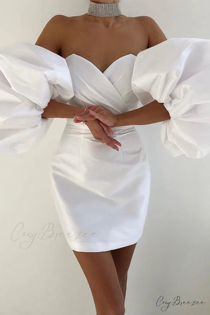 Alexandrine Puff Stylish Sleeve Mini Dress