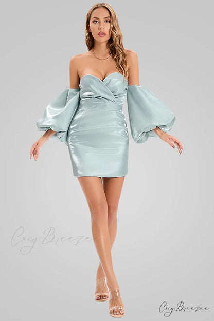 Alexandrine Puff Stylish Sleeve Mini Dress