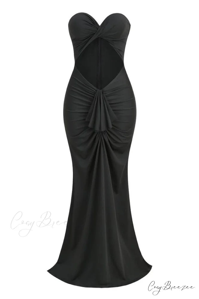 Alina Elegant Maxi Dress XS / Black
