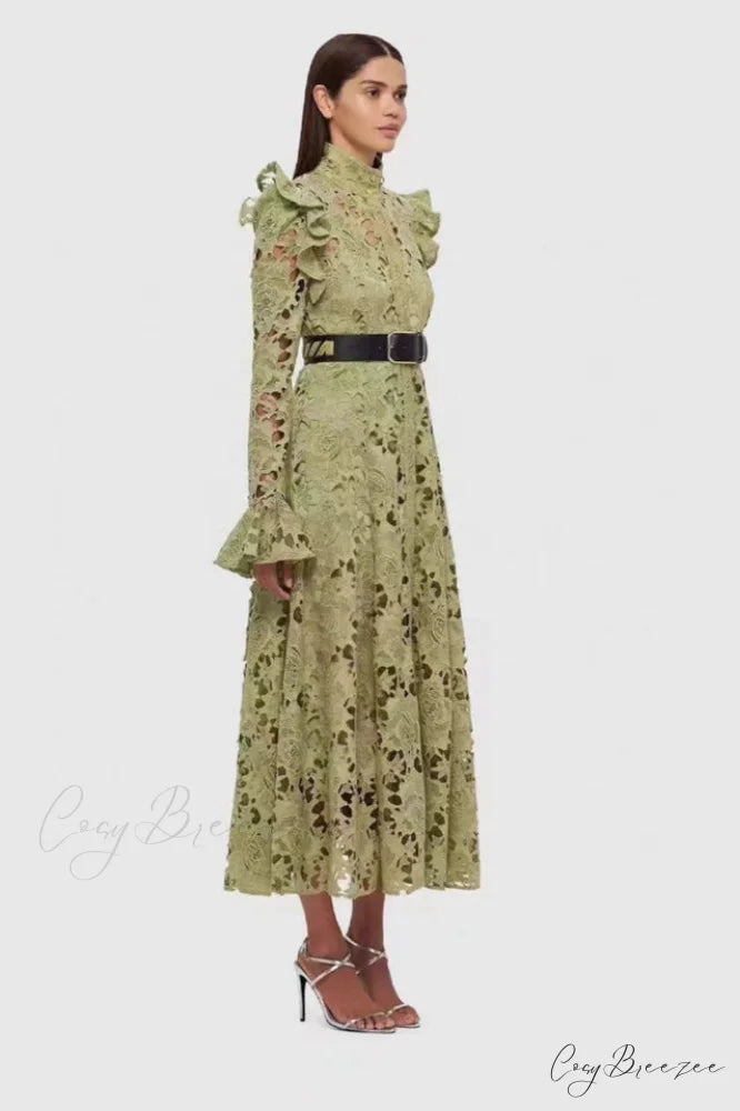 Aliyah Lace Fashion Charming Sleeve Midi Dress