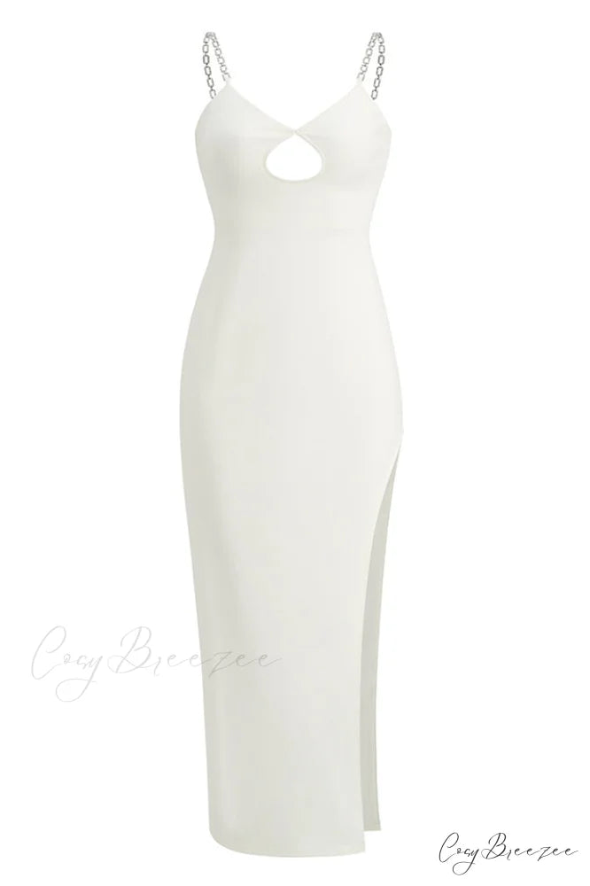 All About Love Charming Chain Sling Dress XS / White