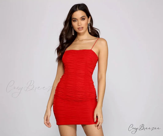 All About That Charming Mesh Mini Dress RED / XS