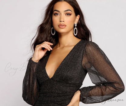All About The Charming Glitz Mesh Mini Dress