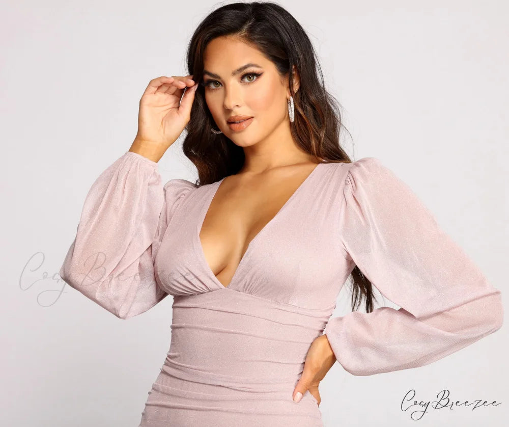 All About The Charming Glitz Mesh Mini Dress