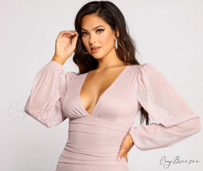 All About The Charming Glitz Mesh Mini Dress