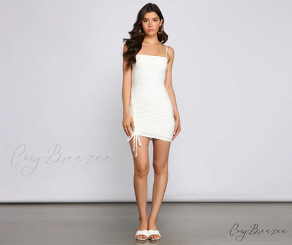 All Eyes On Charming Me Eyelet Mini Dress